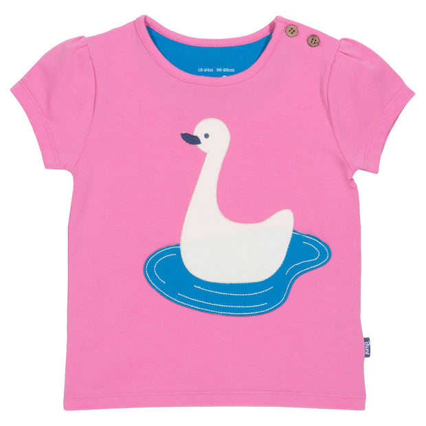 
Mädchen im schwanen t-shirt